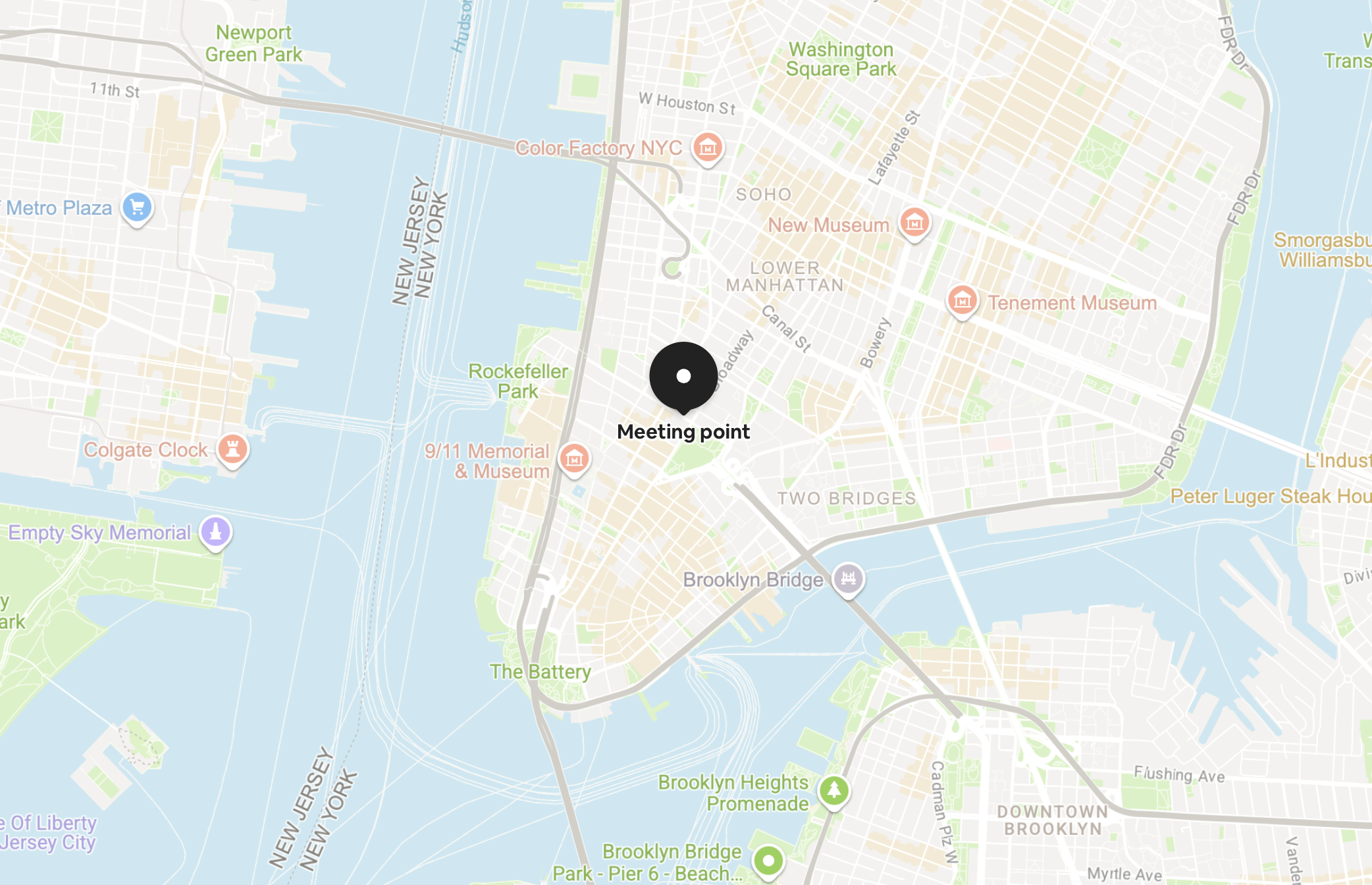 Meeting location map - Washington Square Park